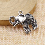 10pcs 25x25mm 2 Colors Antique Bronze Color Antique Silver Color Elephant Charms For DIY Jewelry Making