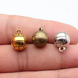 5pcs 14x11mm 3 Colors Antique Bronze Color Antique Silver Color Antique Gold Color 3D Volleyball Charms
