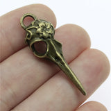 4pcs 41x12mm 2 Colors Antique Bronze Color Antique Silver Color Bird Head Skull Charms For DIY Jewelry Making