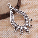 4pcs 47x29mm 2 Colors Drop-Shaped Hollow Porous Earring Connector For DIY Jewelry Making Handmade Jewelry Findings