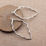 4pcs 65x34mm 4 Colors Kc Gold Color Hollow Leaf-Shaped Pendant