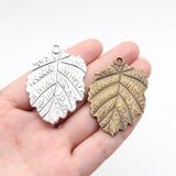 2pcs 50x35mm 2 Colors Antique Bronze Color Antique Silver Color Leaf Charms For DIY Jewelry Making
