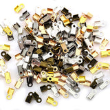 200pcs 3x6/4x9mm Crimp beads cove clasps Cord End Caps String Ribbon leather Clip Foldover For Necklace Connectors