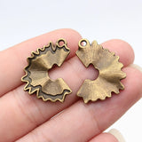 10pcs 26x19mm 2 Colors Antique Bronze Color Antique Silver Color Pleated Earrings Charms For DIY Jewelry Making
