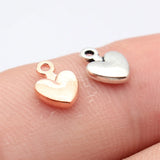 40pcs 9x6.6mm 2 Colors Antique Silver Color Rose Gold Color Hearts Charms For DIY Jewelry Making