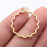 20pcs 30x28mm 5 Colors Openwork Flower Border Charms For DIY Jewelry Making
