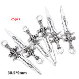 10-50pcs Mixed Styles Antique Knight Sword Anime weapon Charm for Jewelry Making DIY Handmade Weapons Personality Necklace