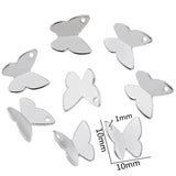 40PCS 10*10mm 6 Color Wholesale animal Charms Alloy Metal Butterfly Pendants For DIY Handmade Jewelry Accessories Making