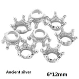 20pcs 8 colors Alloy Loose Spacer Beads Gold Silver Crown Beads for Jewelry Making DIY Bracelet Handmade Accessories 7x10 mm