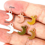 50pcs 6 colors alloy mini moon Charm For DIY Necklace Bracelet Earrings Pendant Jewelry Crafts Making Accessories L635