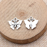 20pcs 16x16mm 2 Colors Antique Bronze Color Antique Silver Color Butterfly Charms For DIY Jewelry Making