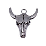 5pcs 42x38mm 2 Colors Antique Bronze Color Antique Silver Color Bull Skull Pendant For DIY Jewelry Making