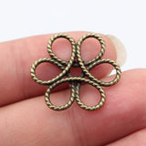 10pcs 25x23mm 3 Colors Antique Bronze Color Antique Silver Color Antique Gold Color Hollow Flower Pattern Charms