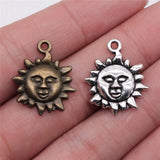 10pcs 23x19mm 2 Colors Antique Bronze Color Antique Silver Color Sun Charms For DIY Jewelry Making