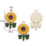 10pcs 20 styles Zinc alloy Metal Enamel bee honeycomb sunflower charm For Bracelet Necklace Key Chain Pendant DIY Jewelry Making