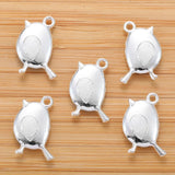 10pcs 6 color Tibetan Silver Plated Pendant Antique bird Charms Jewelry Making DIY Handmade Craft 19*11mm D526