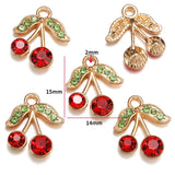 5pcs 20style Red Black Cherry Acrylic Stereo Oil Enamel DIY Charms for Bag Earring Necklace Jewelry Making Handmade Pendant W428