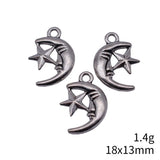 20pcs 18x13mm 2 Colors Antique Silver Color Antique Gold Color Moon And Star Charms For DIY Jewelry Making