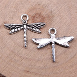 20pcs 16x19mm 2 Colors Antique Bronze Color Antique Silver Color Dragonfly Charms For DIY Jewelry Making