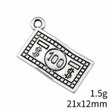 20pcs 21x12mm 3 Colors Antique Bronze Color Antique Silver Color Antique Gold Color Us Dollar Money Charms