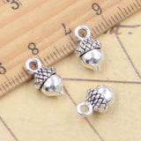 Dijes de tuerca y avellana de 20 piezas, colgantes de Color plateado tibetano, fabricación de joyas antiguas, artesanía hecha a mano, 13x8x6mm