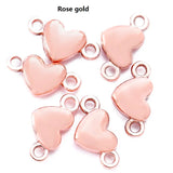 50pcs 4colors Heart Charms Zinc alloy Accessories Parts Connectors Pendants for DIY Bracelet Necklace Jewelry Making 10*5mm