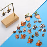 5PCS Enamel Squirrel Pinecone Charms Alloy Animal for Earrings Bracelet necklaces Pendants DIY Jewelry Making accessories W420