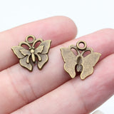 20pcs 16x16mm 2 Colors Antique Bronze Color Antique Silver Color Butterfly Charms For DIY Jewelry Making