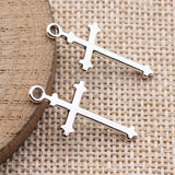 40pcs 28x13mm 2 Colors Antique Silver Color Antique Gold Color Cross Charms For DIY Jewelry Making