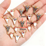 10PCS Alloy Drip-Style Bull's Head Pendants: DIY Necklace Earrings Jewelry Accessories Keychains Bag Charms for Jewelry Making
