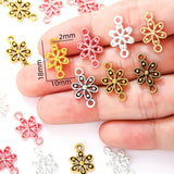 25pcs 7 Color exquisite Double hole flower Charm for Bracelet Necklace Pendant  DIY Handmade Jewelry Accessories 18*10mm Q1155