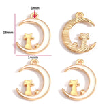 10pcs 17 styles animal Enamel Alloy cat Charm Earring Pendant DIY Keychain Necklace Jewelry Accessories W478