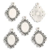 10pcs oval Necklace Charm DIY Setting Cabochon Cameo Base Tray Bezel Blank Fit 14*10mm Cabochons Jewelry Making 26*20mm C102