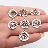 10pcs 22x20mm Antique Silver Color Yoga Om Chakra Charms For DIY Jewelry Making
