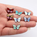 10pcs 19x15mm Rhodium Color Butterfly Charms For DIY Jewelry Making