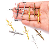 10pcs 5 colors Sword Blade Connector Serpentine Dagger Charms Fit Bracelet necklace Pendant DIY Jewelry Making 40*16mm M100