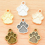 25pcs 6 Color Dog footprints Charm Bracelet Necklace Pendant DIY Jewelry Handmade Accessories 15*12mm