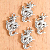 5pcs 5 Color Dragon Charm for Necklace Keyring jewelry Pendant  DIY Handmade Crafts accessories 30*21mm D815