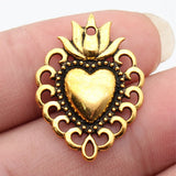 10pcs 29x21mm 2 Colors Antique Silver Color Antique Gold Color Gothic Heart Charms For DIY Jewelry Making