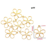 40pcs 11 colors flower petal Zinc alloy Charms for Jewelry Making Fashion Earrings Pendants Necklaces Bracelet Accessories DIY