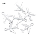 30pcs 17*15mm 5 Colors  Travel Aircraftplane Zinc alloy Charm Pendant DIY Bracelet necklace Jewelry Making
