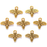 30pcs 6 colors bee Charms metal animal Earring necklace Pendants for Jewelry Making DIY Handmade Craft 15*12mm D2105