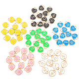 12 PCS/Lot 14x14mm 12 Constellation Charms Pendant Heart Enamel Charms Bracelet For Jewelry Making Handmade Craft Accessories