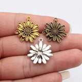 10pcs 26x22mm 3 Colors Antique Bronze Color Antique Silver Color Antique Gold Color Bee Chrysanthemum Charms