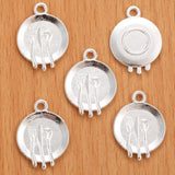 20pcs 6 color 20*15mm alloy Dining plate Charm For Necklace Key Chain Pendant DIY Jewelry Crafts Making Accessories J412