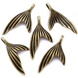 15pcs 6 colors 29X15mm Tail Fish Charms Alloy Metal Mermaid Pendant For DIY necklace earringHandmade Jewelry Accessories Making