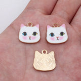 10pcs 16x17mm Kc Gold Color Cat Charms For DIY Jewelry Making