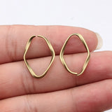 20pcs 25x18mm 3 Colors Opening Twisted Geometric Irregular Elliptical Circle Charms