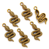 20pcs 6 Color animal snake Charms Alloy Metal For earring Pendants DIY Handmade Jewelry Accessories Making 21*10mm D9341