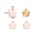 10pcs various styles Enamel Alloy flower Charm Earring Pendant DIY Keychain Necklace Jewelry Accessories W494